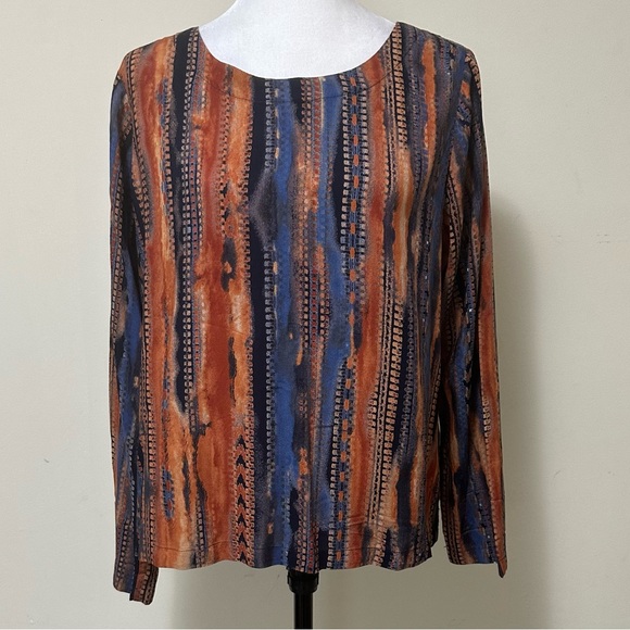 Coco + Carmen NEW Textured Stripes in Print Long Sleeve Popover Pullover S/M - Picture 16 of 16